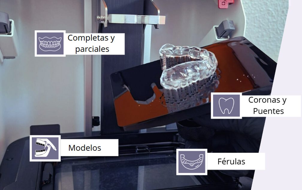 Protesis impresa sobre cristal